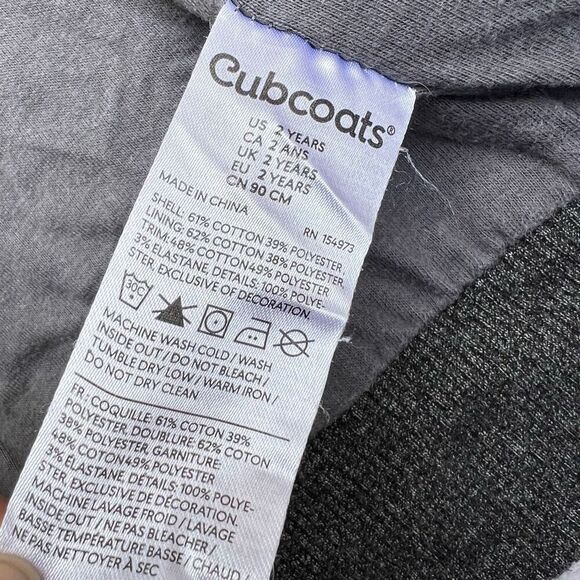 Cubcoats “Pimm the Pup” 2 for 1 Zip up Hoodie & Plushie, Gray/Charcoal Size 2T - Picture 15 of 16